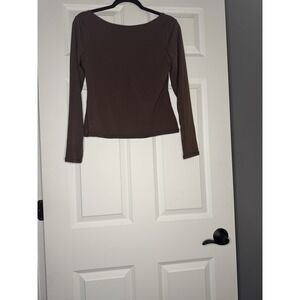 Suuksess Long Sleeve Cut Out Back Top Xl Brown